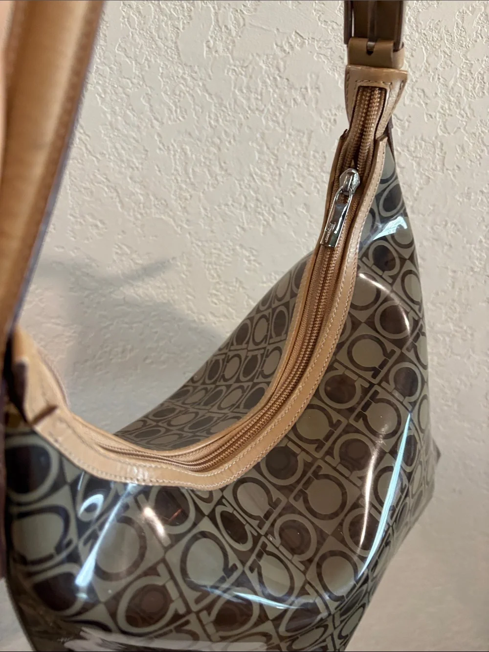 Salvatore Ferragamo translucent Gancini monogram vinyl/PVC hobo shoulder bag
